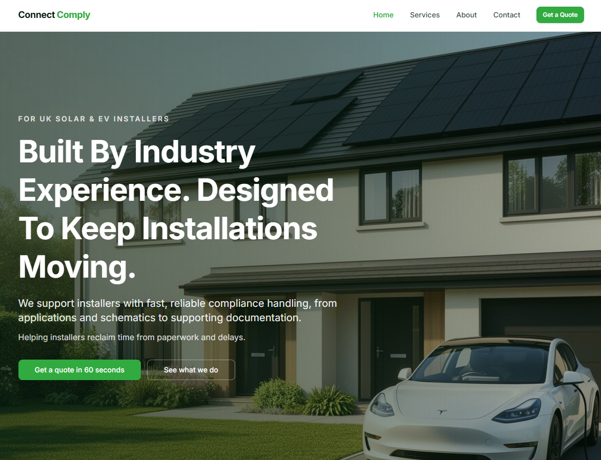 Connect Comply website built by FAWZ Digital