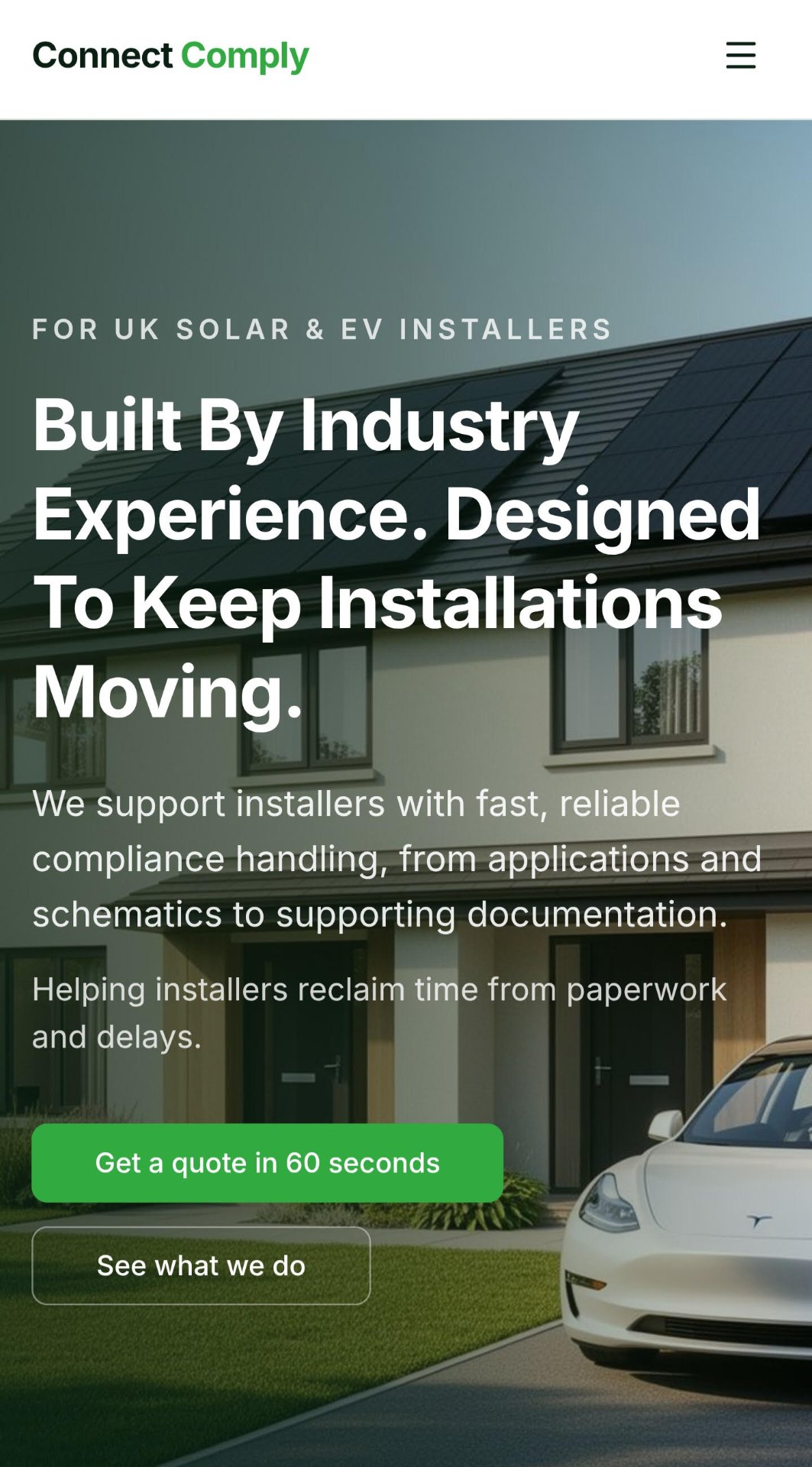 Connect Comply mobile site